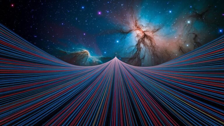 Cosmic Threads Radiate Vibrant Space Connections